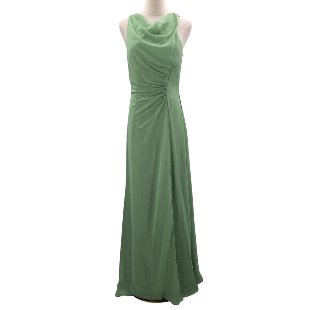 AW BRIDAL 8 M seafoam green chiffon bridesmaid formal party maxi dress NEW B31
